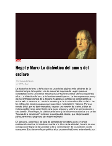 Hegel y Marx: Dialéctica del Amo y del Esclavo