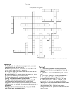 Crucigrama de Contabilidad de Costos | Ejercicio Educativo