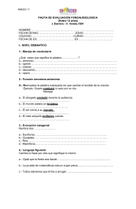 Pauta de Evaluación Fonoaudiológica para Adolescentes