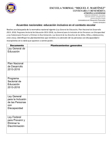 Educación Inclusiva y Discapacidad: Normativa Nacional
