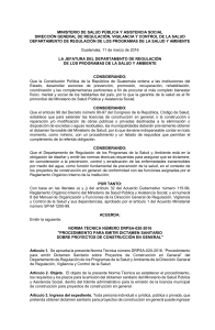 Norma Técnica: Dictamen Sanitario para Construcción en Guatemala
