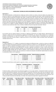 Ejercicios de Costos por Órdenes y Procesos
