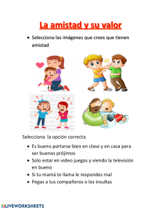 Amistad y Valores: Hoja de Ejercicios para Niños