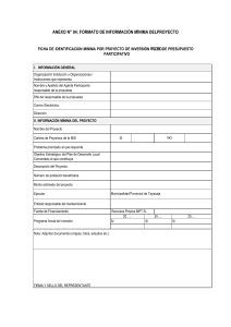 Ficha de Identificación de Proyecto: Presupuesto Participativo
