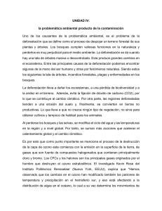 Contaminación y Problemática Ambiental: Unidad Didáctica