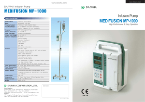 DAIWHA MEDIFUSION MP-1000 Infusion Pump Datasheet