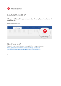 Mendeley Cite Add-in: Launch Instructions