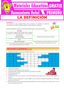 Definición: Hoja de Trabajo Razonamiento Verbal 1er Grado