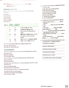 Possessive Adjectives Worksheet: English Grammar Practice