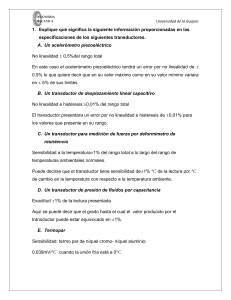 Ejercicios de Transductores: Especificaciones y Aplicaciones