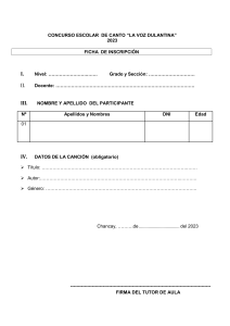 Formulario Inscripción Concurso Canto La Voz Dulantina