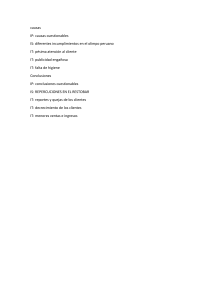 Causas y Conclusiones: Problemas en Restobar