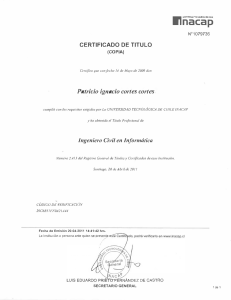 Certificado de Título Ingeniero Civil Informática INACAP