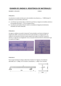 Examen Resistencia de Materiales I - Esfuerzos y Vigas