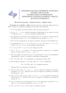 Ejercicios Álgebra Lineal: Verdadero/Falso y Teóricos