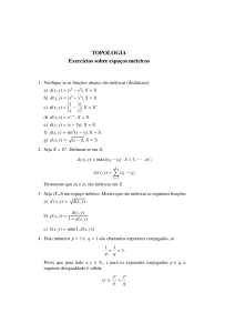 Ejercicios de Topología: Espacios Métricos