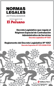 Decreto Legislativo 1057: Régimen Contratación Administrativa Perú