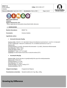 BINGO® SG Insecticida: Ficha Técnica y Uso Agrícola
