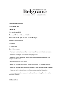 Programa Contabilidad Hotelera - Nivel Universitario
