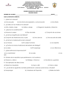 Examen Diagnóstico de Danza 2do Grado
