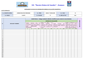 Rúbrica Evaluación Diagnóstica Ciencia y Tecnología 4to Secundaria