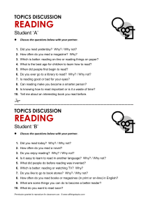 Reading Discussion Questions for ESL/EFL Students
