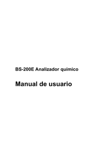 BS-200E Analizador Químico: Manual de Usuario