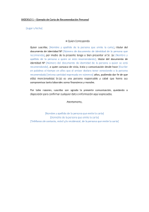 Modelos de Carta de Recomendación Personal