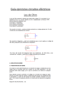 Guía de Ejercicios: Circuitos Eléctricos y Ley de Ohm