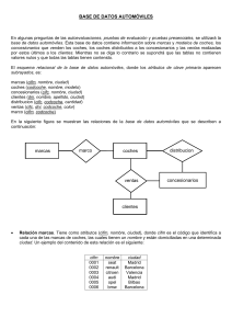 Base de Datos Automóviles: Esquema y Relaciones