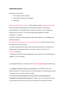 Epistemología Sistémica: Teoría de Sistemas y Comunicación