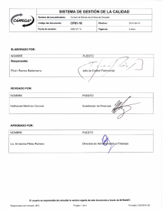Control de Bienes en Almacén - Procedimiento de Calidad