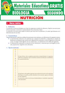 Nutrición: Definición, Tipos y Clasificación de Alimentos